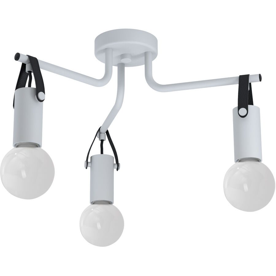 Eglo Deckenlampe Apricale Grau/Schwarz Leder/Metall 24 cm - Material: Metall/Leder - Deckenlampe
