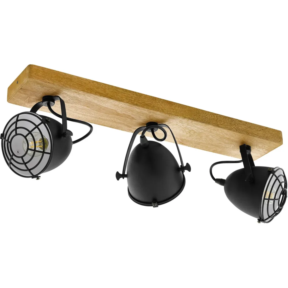 Eglo Spot Gatebeck Schwarz Stahl/Holz 11 cm 20.5 cm - Material: Holz/Stahl - Spot