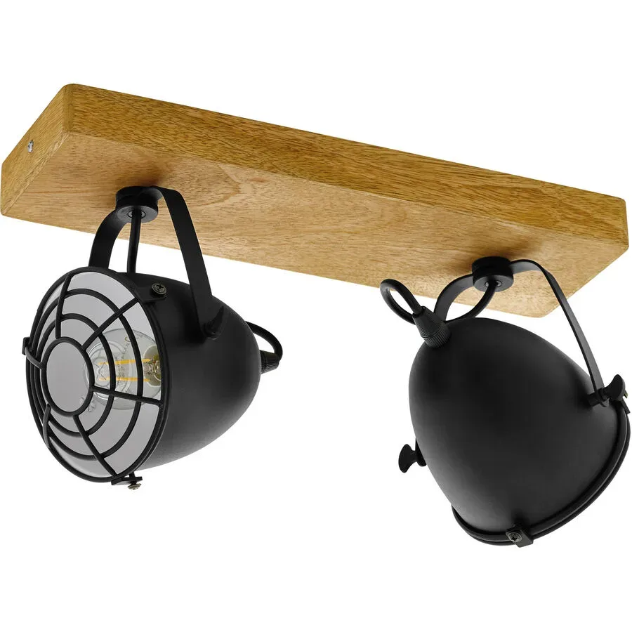 Eglo Spot Gatebeck Schwarz Stahl/Holz 11 cm 20.5 cm - Material: Holz/Stahl - Spot