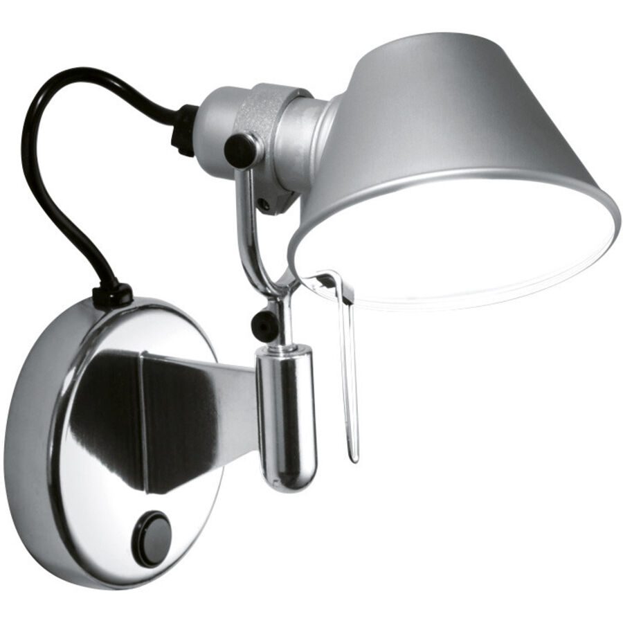 Designer-Wandlampe Artemide Tolomeo Micro - Farbe: alufarbig - LED - Lichtfarbe: Extra warmweiss - Material: Aluminium - Designer-Wandlampe- LED
