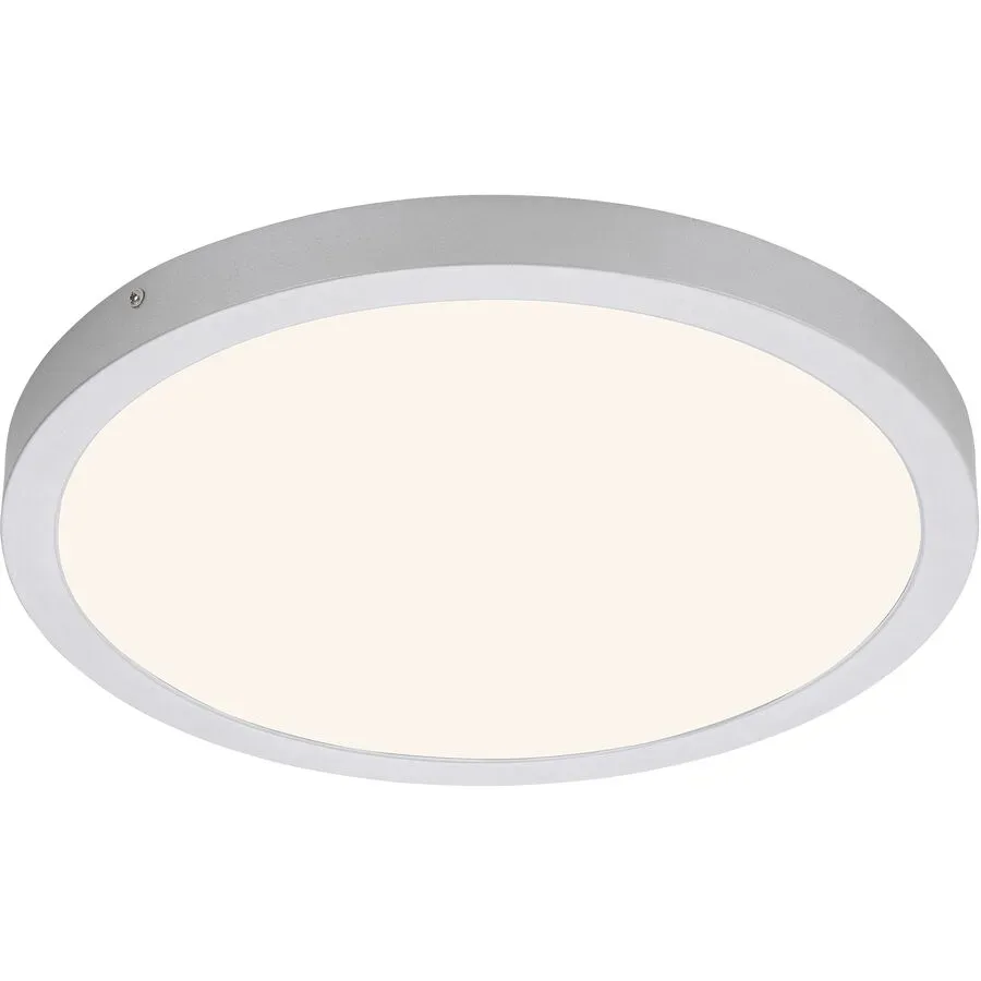 Deckenlampe Cissione Weiss/Grau Kunststoff/Metall 41 cm 3 cm - Farbe: chrom matt/weiss - LED - Lichtfarbe: Helles Neutralweiss - Material: