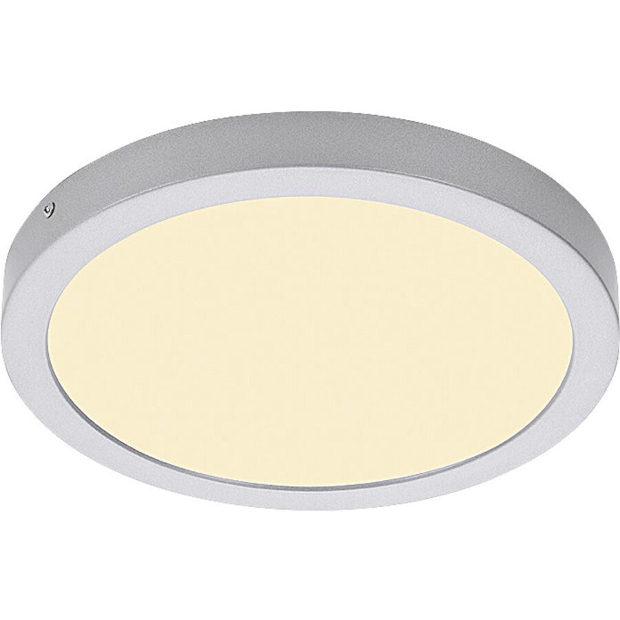 Deckenlampe Cissione Weiss/Grau Kunststoff/Metall 30 cm 3 cm - Farbe: chrom matt/weiss - LED - Lichtfarbe: Warmweiss - Material: Metall/Kunststoff -