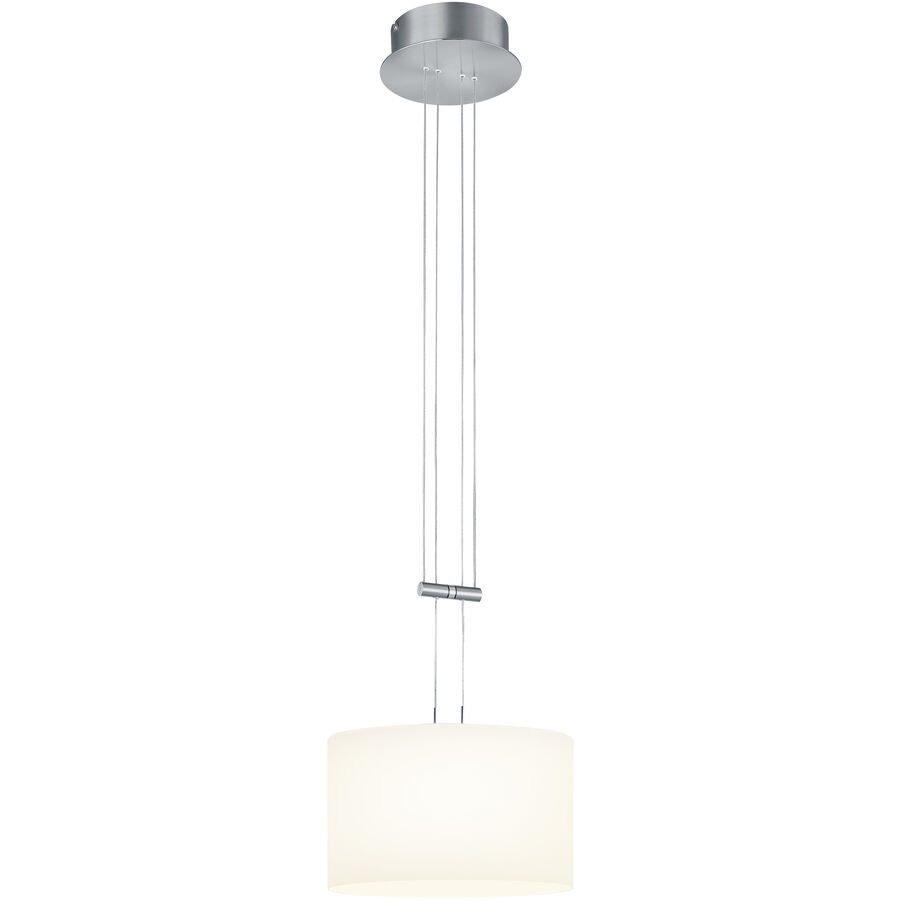 Designer-Pendellampe Bankamp Grazia Nickel matt dimmbar D 32 cm - Farbe: Nickel matt/Chrom abgesetzt - LED - Lichtfarbe: Extra warmweiss - Material: