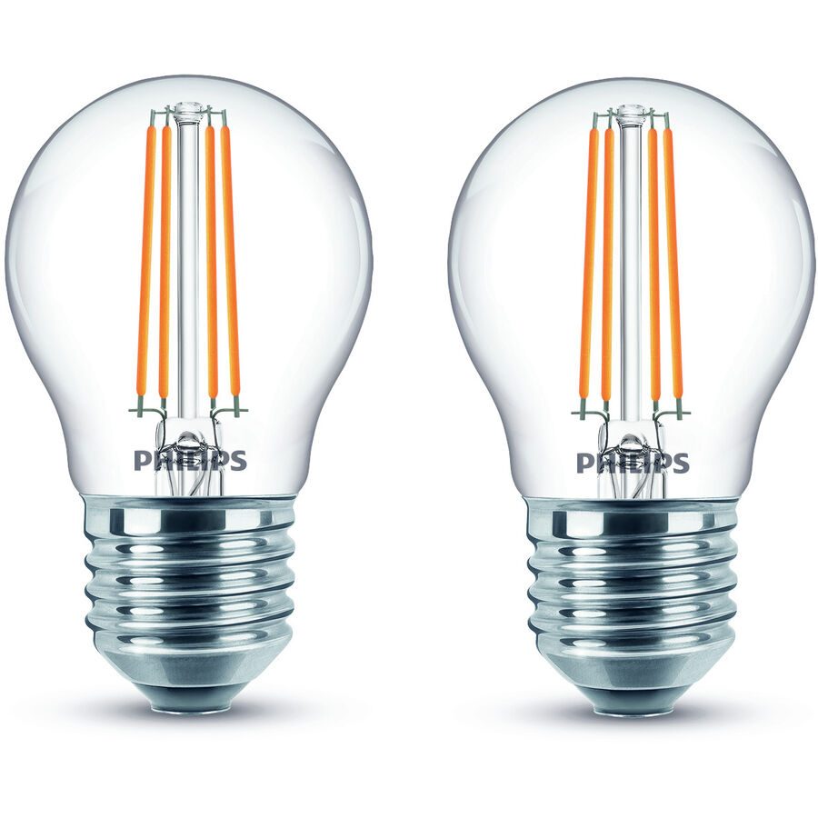 Leuchtmittel Philips Glas E27 4.3 W - Farbe: transparent - LED - Lichtfarbe: Extra warmweiss - Leuchtmittel- LED Leuchtmittel