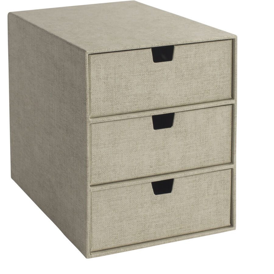 INGRID Schubladenbox 3 Fächer - Linnen Canvas