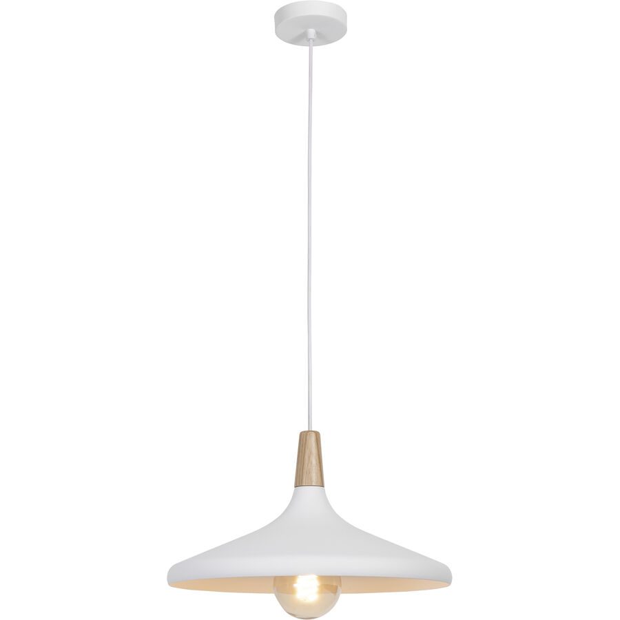 Pendellampe Hino Weiss/Braun Holz/Metall 39 cm 120 cm - Farbe: weiss/natur - Pendellampe