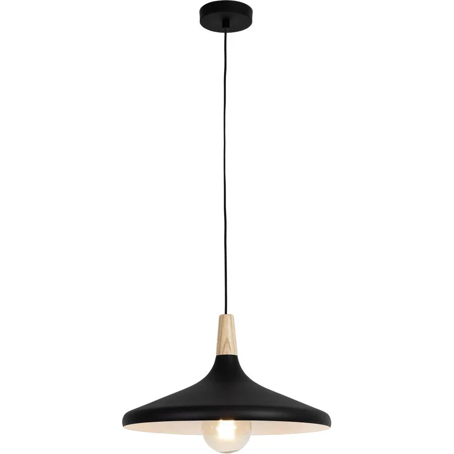 Pendellampe Hino Schwarz/Braun Holz/Metall 39 cm 120 cm - Pendellampe