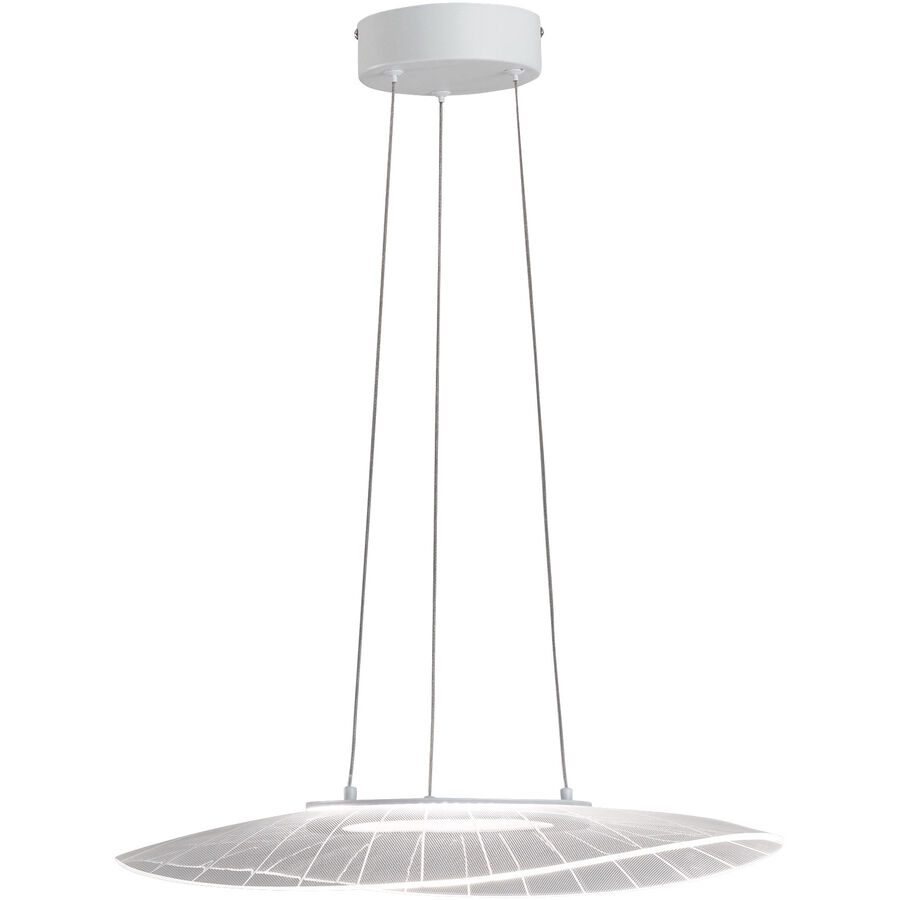 Pendellampe Arber Weiss 59 cm 10 cm Höhenverstellbar (manuell) - LED - Lichtfarbe: Warmweiss - Material: Metall/Methacrylat - Pendellampe- LED