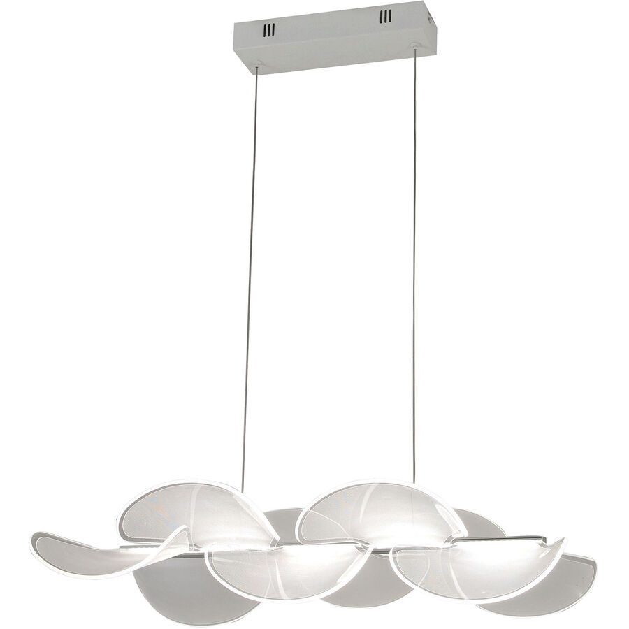 Pendellampe Capito Weiss 62 cm 10 cm Höhenverstellbar (manuell) - LED - Lichtfarbe: Warmweiss - Material: Metall/Methacrylat - Pendellampe- LED