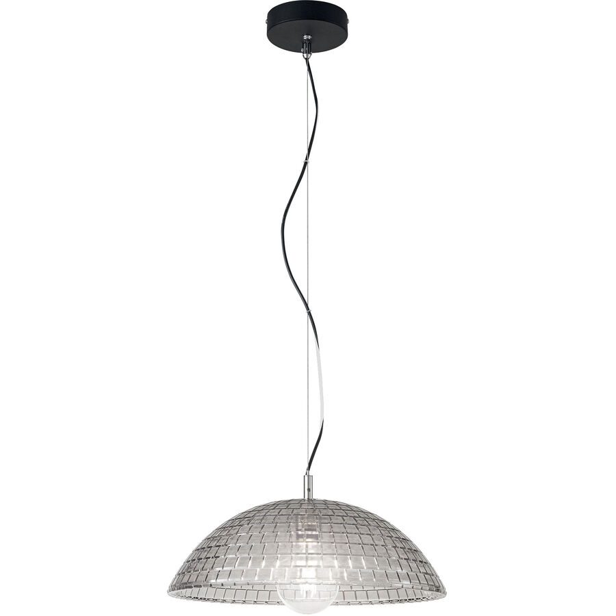 Pendellampe Astona Grau Glas/Metall 14.5 cm Höhenverstellbar (manuell) - Material: Metall/Glas - Pendellampe