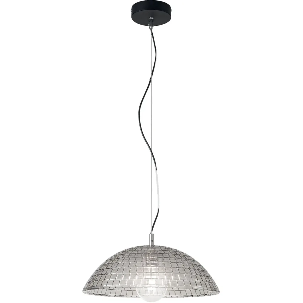 Pendellampe Astona Grau Glas/Metall 14.5 cm Höhenverstellbar (manuell) - Material: Metall/Glas - Pendellampe