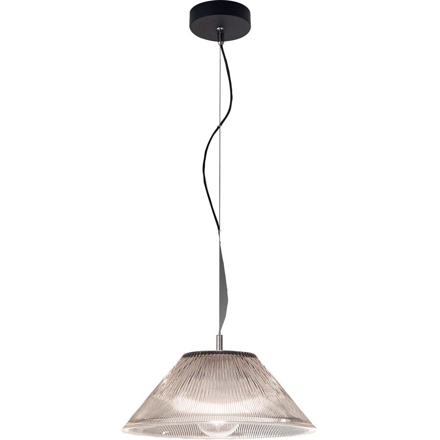Pendellampe Dindra Grau Glas/Metall 15.5 cm Höhenverstellbar (manuell) - Material: Metall/Glas - Pendellampe