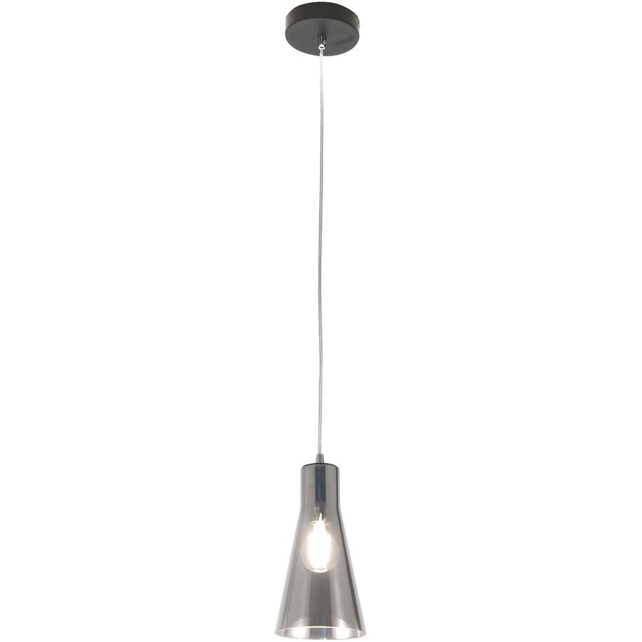 Pendellampe Abi Grau Glas/Metall 25 cm Höhenverstellbar (manuell) - Material: Metall/Glas - Pendellampe