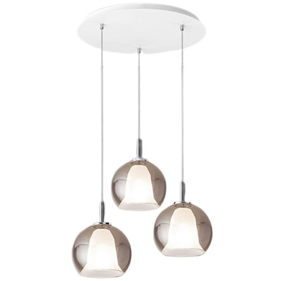 Pendellampe Aby Grau Glas/Metall 26 cm Höhenverstellbar (manuell) - Material: Metall/Glas - Pendellampe