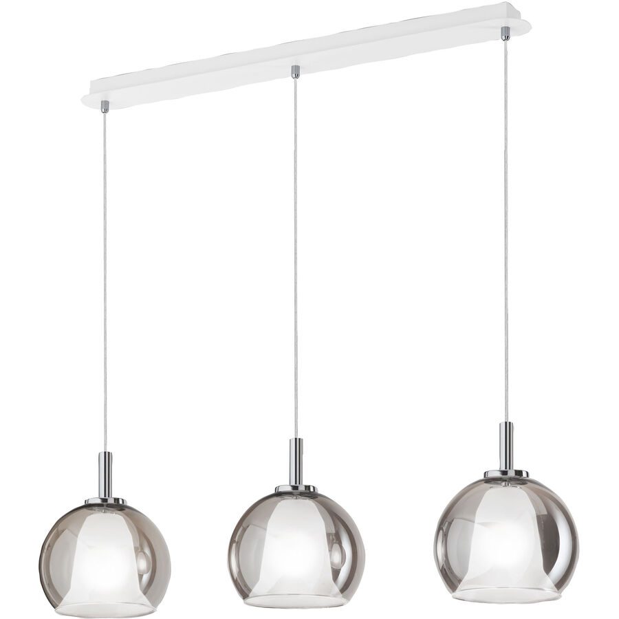 Pendellampe Aby Grau Glas/Metall 83 cm 26 cm Höhenverstellbar (manuell) - Material: Metall/Glas - Pendellampe
