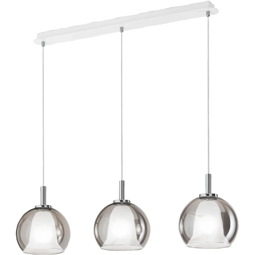 Pendellampe Aby Grau Glas/Metall 83 cm 26 cm Höhenverstellbar (manuell) - Material: Metall/Glas - Pendellampe