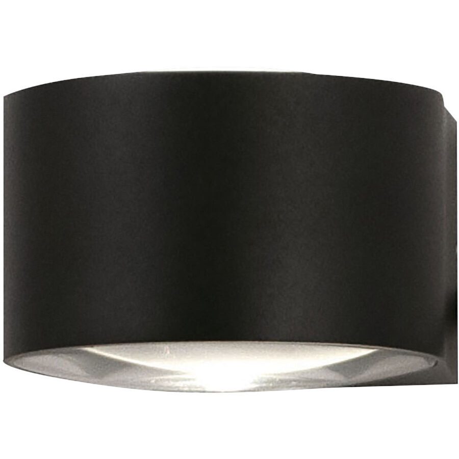Wandlampe Joe Schwarz Aluminium/Glas 11 cm 7 cm - LED - Lichtfarbe: Warmweiss - Wandlampe- LED Energiesparlampe