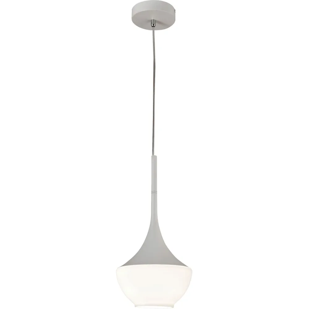 Pendellampe Lindita Weiss Glas/Metall 40.3 cm Höhenverstellbar (manuell) - Material: Metall/Glas - Pendellampe
