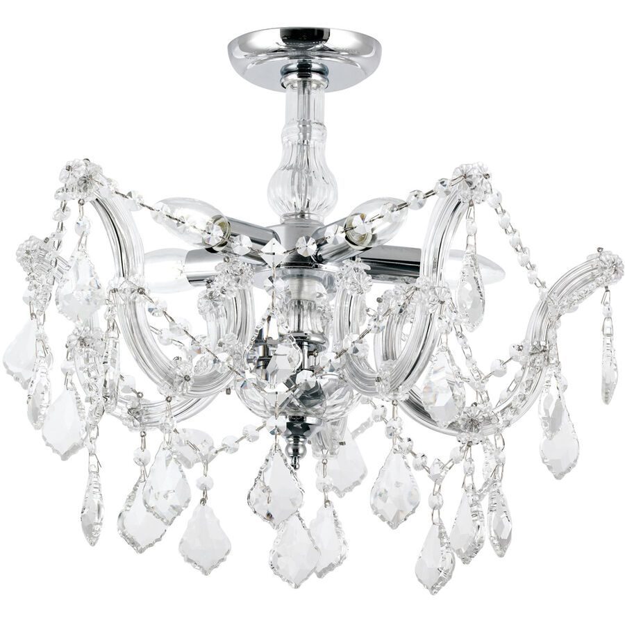 Briamond Deckenlampe Theresa Silber Stahl/Kristall 46 cm 42 cm - Material: Stahl/ K9 Kristall - Deckenlampe