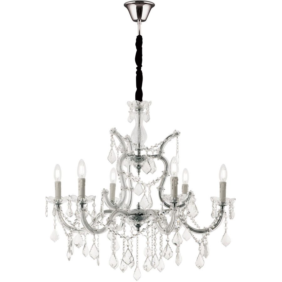 Briamond Pendellampe Theresa Silber Stahl/Kristall 78 cm 75 cm - Material: Stahl/ K9 Kristall - Pendellampe