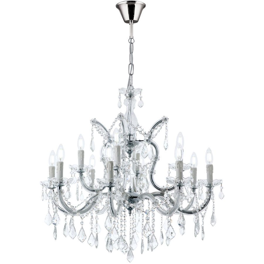Briamond Pendellampe Theresa Silber Stahl/Kristall 78 cm 75 cm - Material: Stahl/ K9 Kristall - Pendellampe
