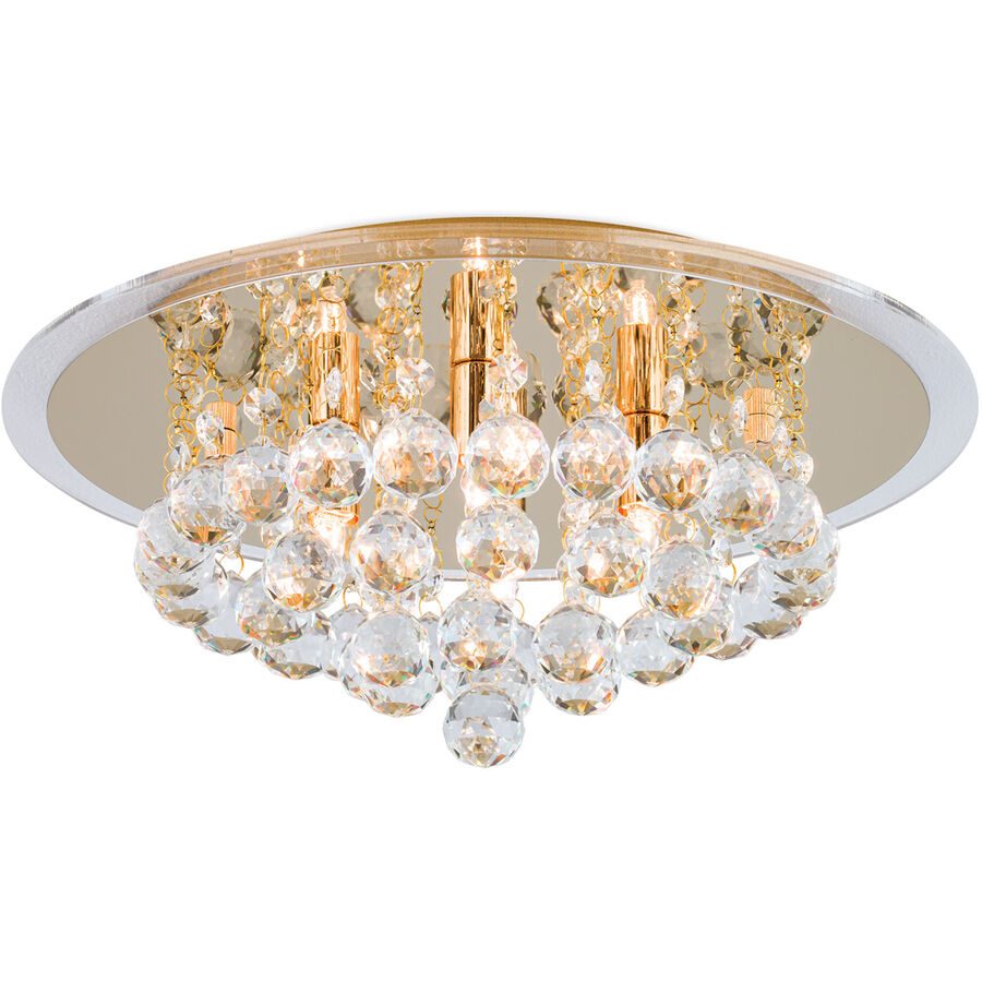 Briamond Deckenlampe Gloria Gold Stahl/Kristall 38 cm 15 cm - Material: Stahl/ K9 Kristall - Deckenlampe