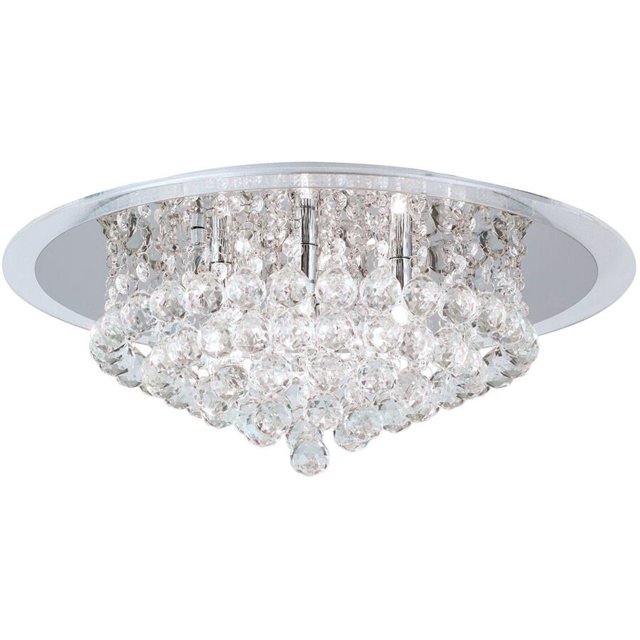 Briamond Deckenlampe Gloria Grau Stahl/Kristall 50 cm 18 cm - Farbe: chrom - Material: Stahl/ K9 Kristall - Deckenlampe