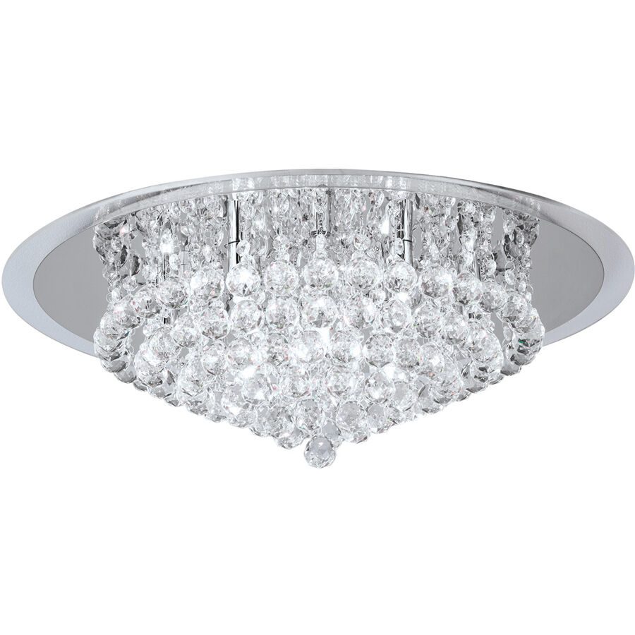 Briamond Deckenlampe Gloria Grau Stahl/Kristall 62 cm 21 cm - Farbe: chrom - Material: Stahl/ K9 Kristall - Deckenlampe