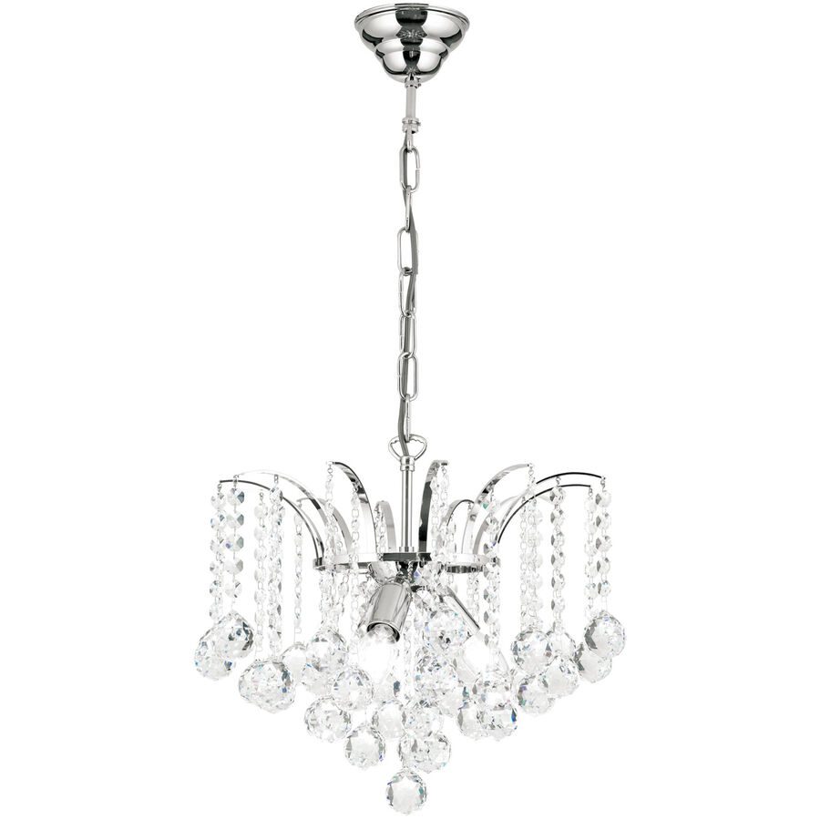 Briamond Pendellampe Sheraton Grau Kristall/Messing 42 cm 35 cm - Farbe: chrom - Material: Messing/Kristall - Pendellampe