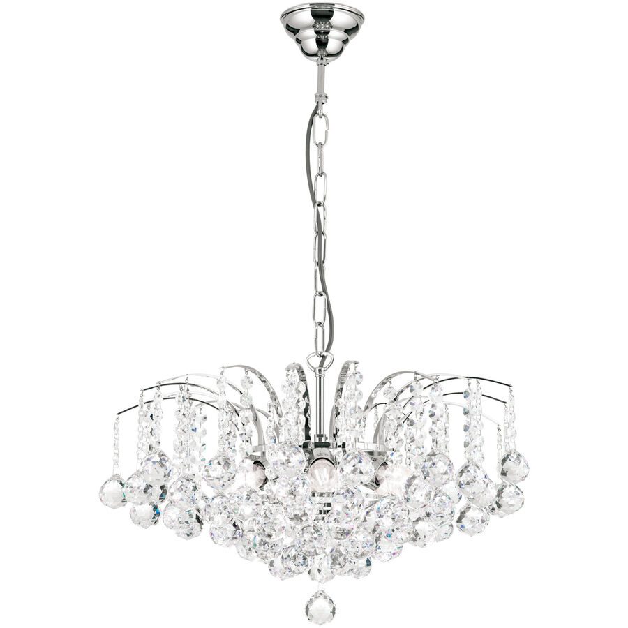Briamond Pendellampe Sheraton Grau Kristall/Messing 52 cm 35 cm - Farbe: chrom - Material: Messing/Kristall - Pendellampe