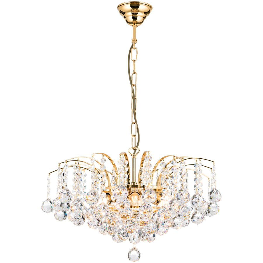 Briamond Pendellampe Sheraton Gold/Transparent Kristall/Messing 52 cm 35 cm - Material: Messing/Kristall - Pendellampe