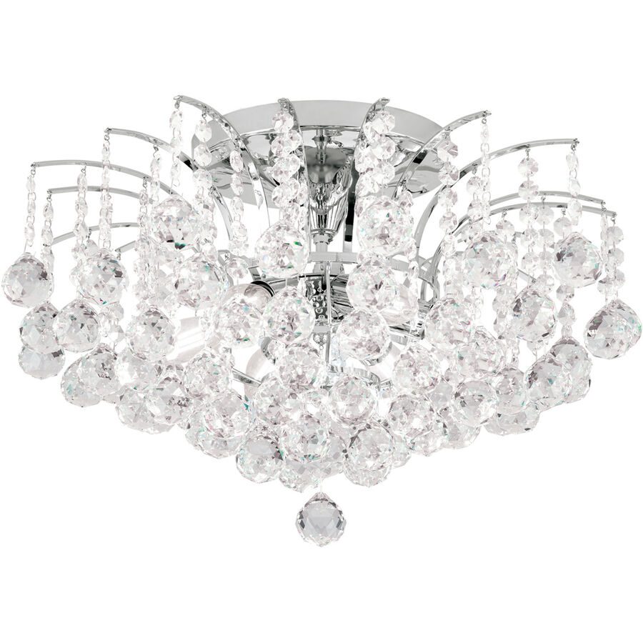 Briamond Deckenlampe Sheraton Grau Kristall/Messing 52 cm 36 cm - Farbe: chrom - Material: Messing/Kristall - Deckenlampe