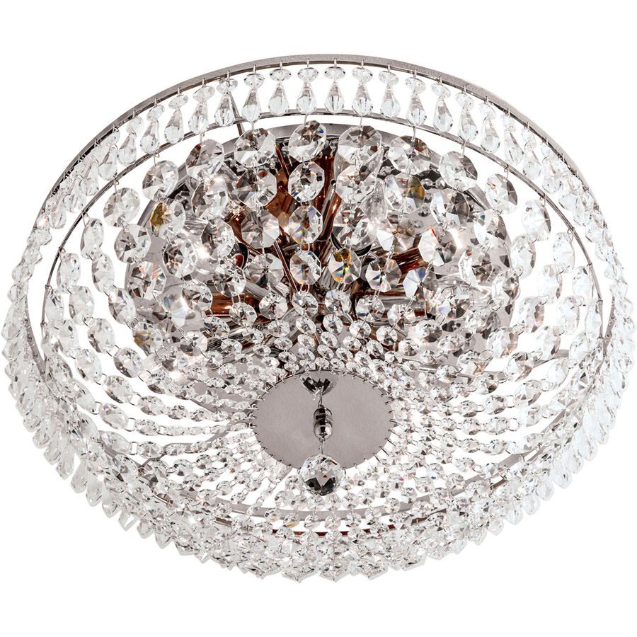 Briamond Deckenlampe Sheraton Grau Kristall/Messing 45 cm 20 cm - Farbe: chrom - Material: Messing/Kristall - Deckenlampe