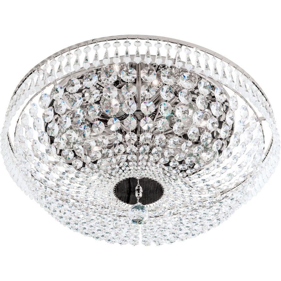 Briamond Deckenlampe Sheraton Grau Kristall/Messing 55 cm 22 cm - Farbe: chrom - Material: Messing/Kristall - Deckenlampe