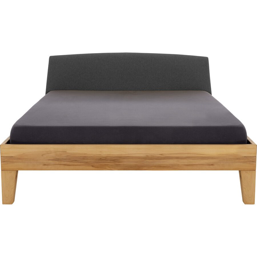 Bett Lund Braun Holz/Polyester 180 x 200 cm - Farbe: buche - Material: Buche/Polyester - Bett