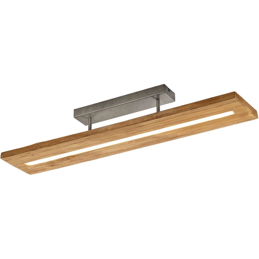 Deckenlampe Nerko Braun Holz 100 cm 16 cm - Farbe: Holzfarben - LED - Lichtfarbe: Warmweiss - Deckenlampe- LED Energiesparlampe