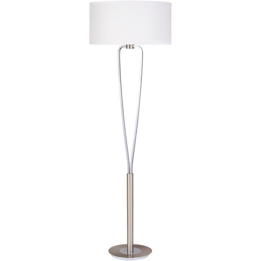 Stehlampe Zendra Grau Metall 50 cm 160 cm - Farbe: Nickel matt - Stehlampe