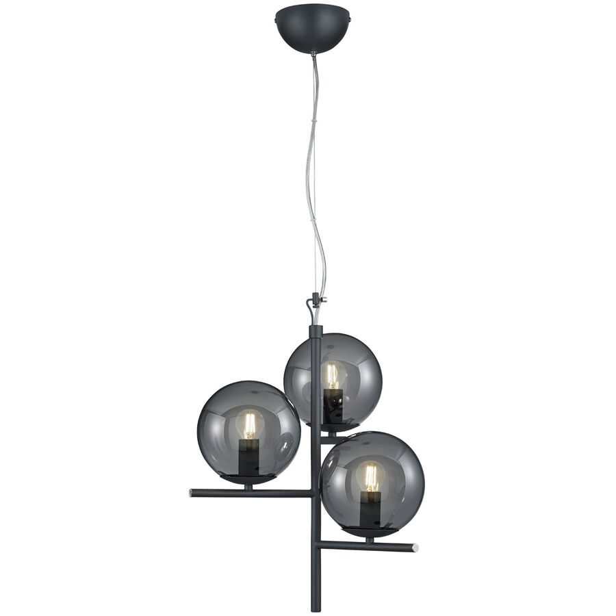 Pendellampe Reya Grau Metall 40 cm 150 cm - Farbe: anthrazit - Pendellampe