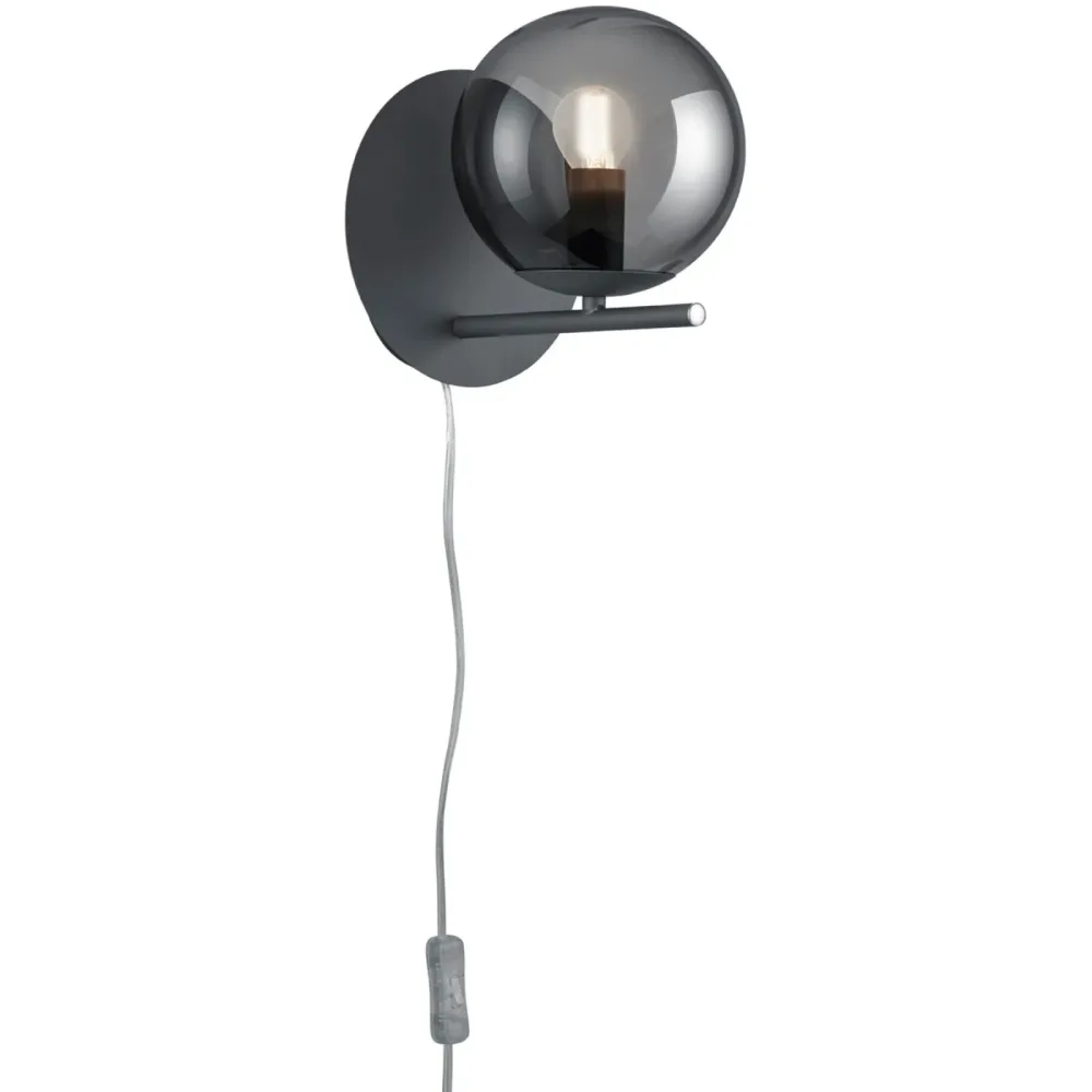Wandlampe Reya Grau Metall 18 cm 20.6 cm - Farbe: anthrazit - Wandlampe