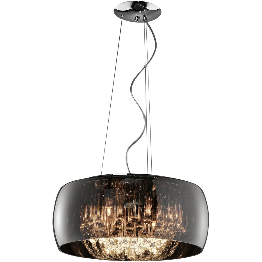 Pendellampe Bania Grau Glas 50 cm 150 cm Höhenverstellbar (manuell) - Farbe: chrom - Pendellampe