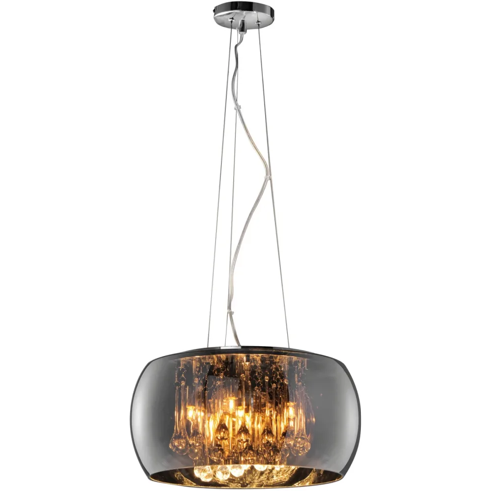Pendellampe Bania Grau Glas 40 cm 150 cm - Farbe: chrom - Pendellampe