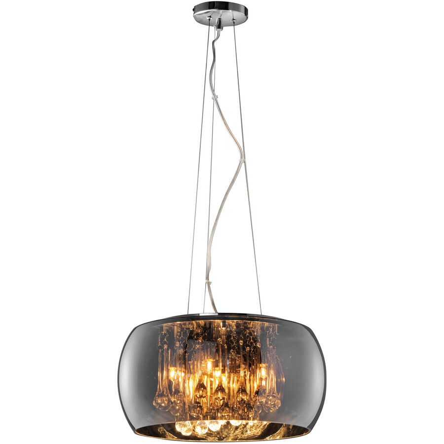 Pendellampe Bania Grau Glas 40 cm 150 cm - Farbe: chrom - Pendellampe