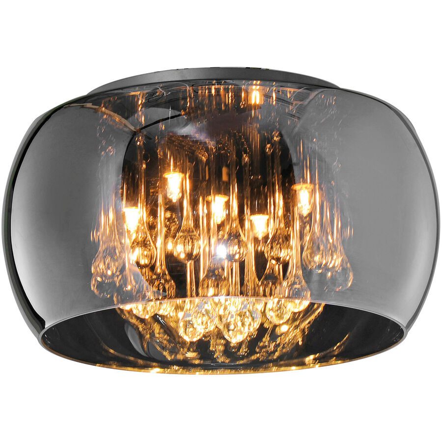 Deckenlampe Bania Grau Glas 40 cm 22 cm - Farbe: chrom - Deckenlampe