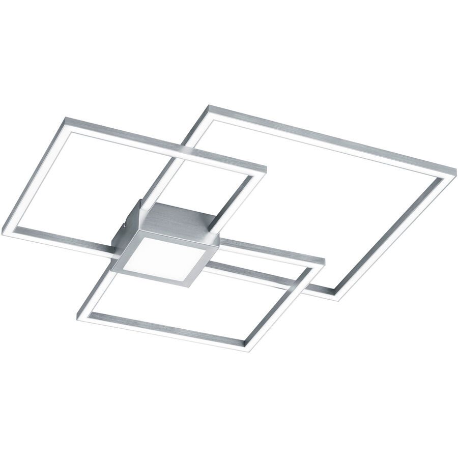 Deckenlampe Nermin Grau Metall 65.5 cm 6.5 cm - Farbe: Nickel matt - LED - Lichtfarbe: Warmweiss - Deckenlampe- LED Energiesparlampe