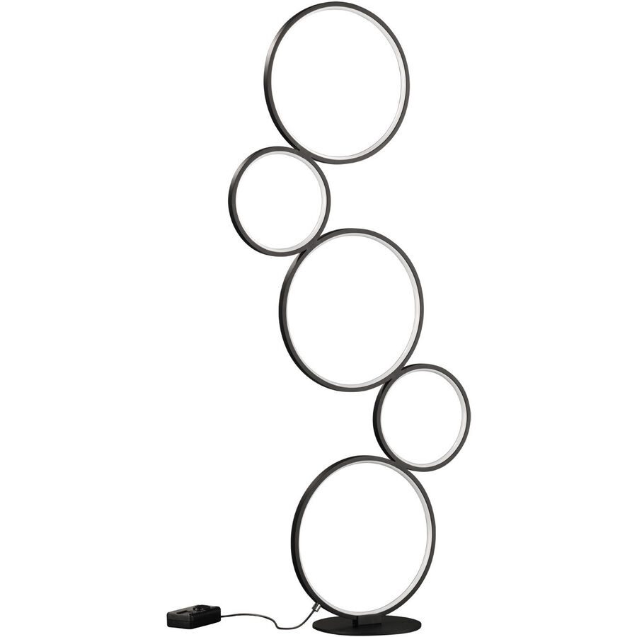 Stehlampe Albiana Weiss Metall 47 cm 115 cm - Farbe: schwarz matt - LED - Lichtfarbe: Warmweiss - Stehlampe- LED Energiesparlampe