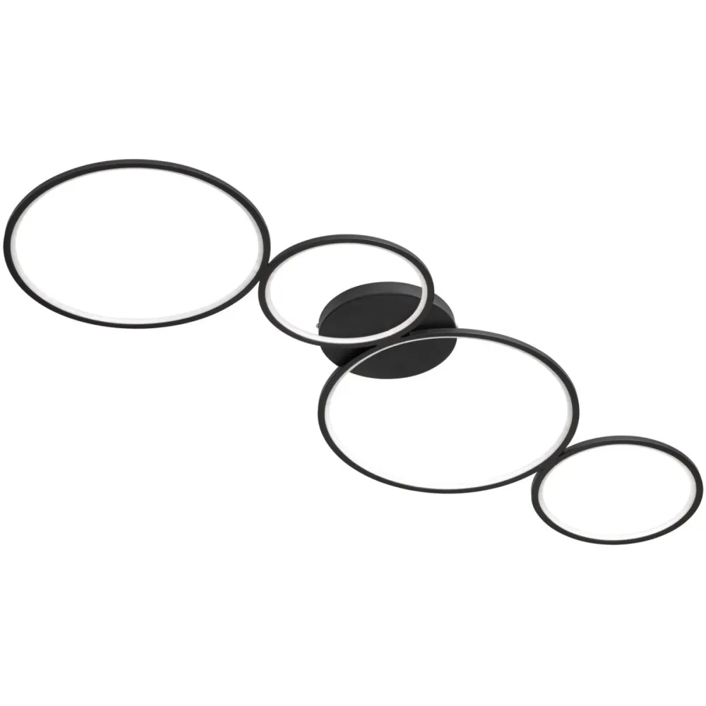 Deckenlampe Albiana Schwarz Metall 97 cm 5.5 cm - Farbe: schwarz matt - LED - Lichtfarbe: Warmweiss - Deckenlampe- LED Energiesparlampe