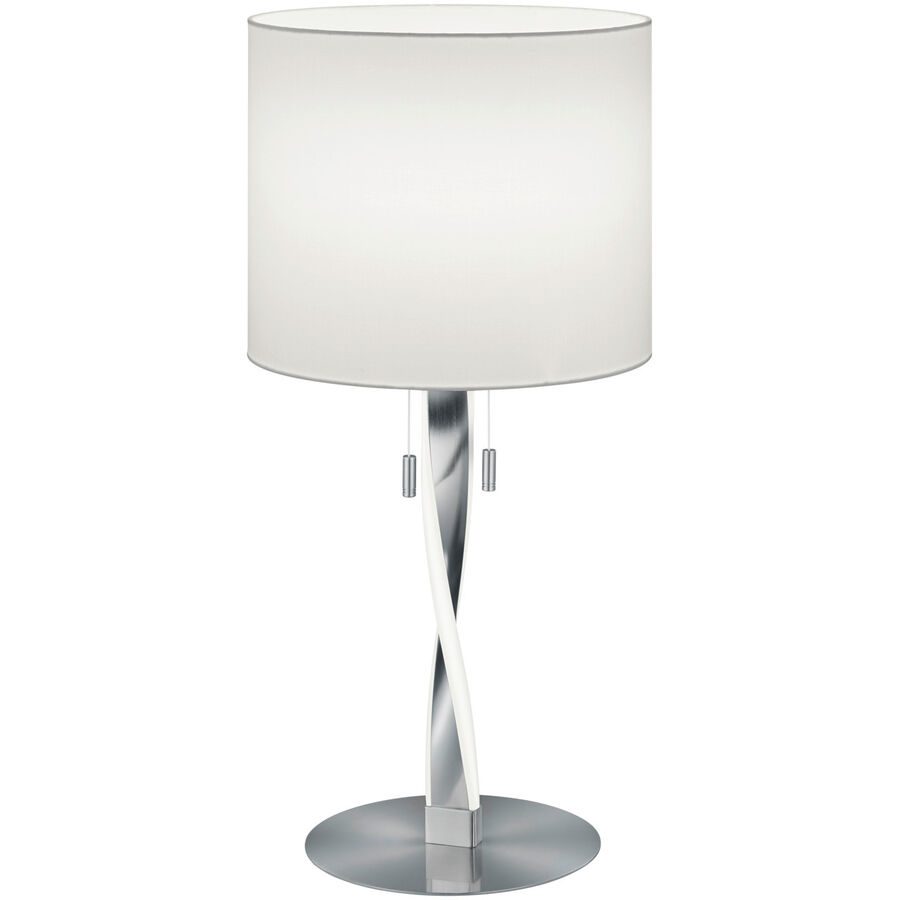 Tischlampe Sanin Grau Metall 30 cm 62 cm - Farbe: Nickel matt - Lichtfarbe: Warmweiss - Tischlampe