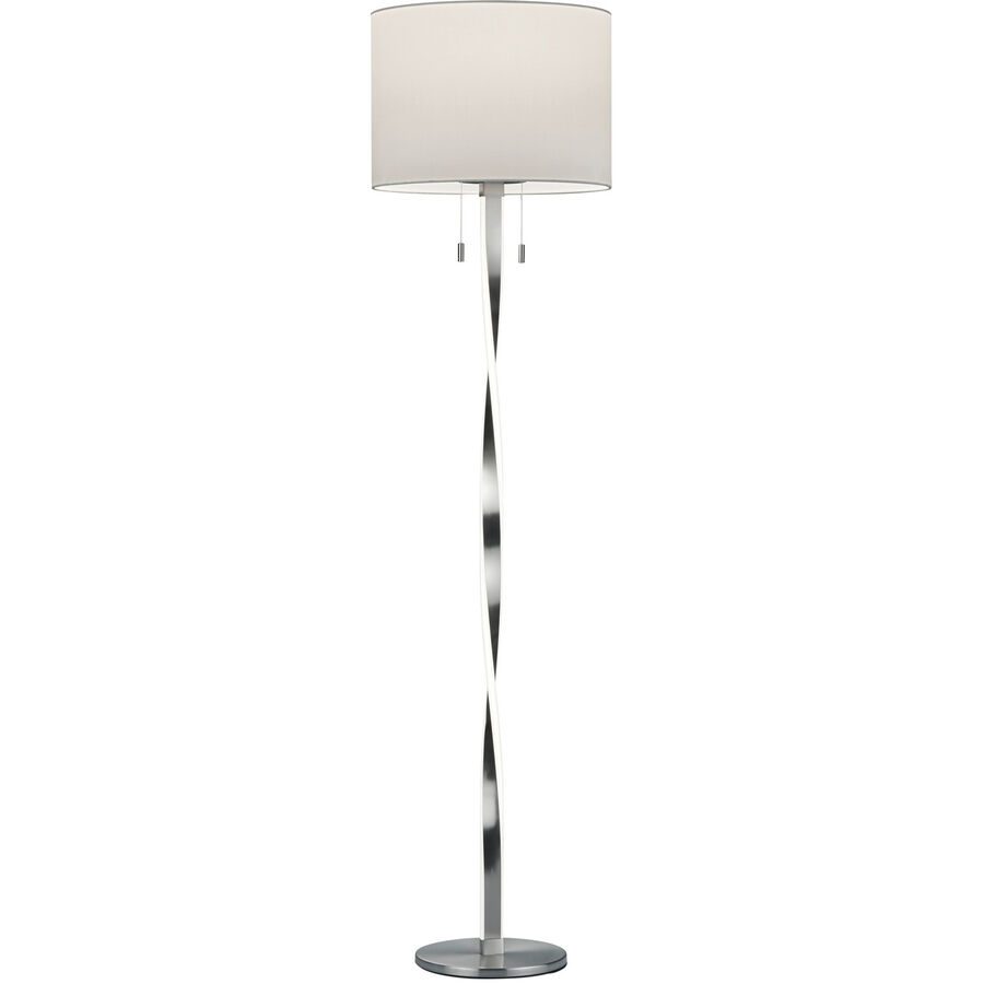 Stehlampe Sanin Grau Metall 40 cm 160.5 cm - Farbe: Nickel matt - Lichtfarbe: Warmweiss - Stehlampe