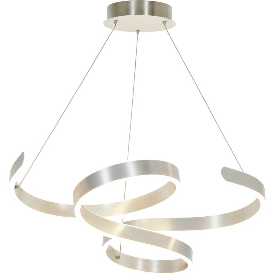 Pendellampe Favio Silber Aluminium 72 cm 150 cm - LED - Lichtfarbe: Warmweiss - Pendellampe- LED Energiesparlampe