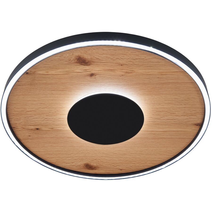 Deckenlampe Imelda Braun/Schwarz Holz/Metall 63 cm 4 cm - LED - Lichtfarbe: Warmweiss - Kaltes Tagesweiss - Deckenlampe- LED Energiesparlampe